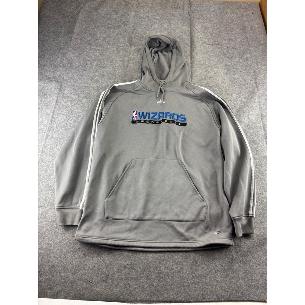 Adidas NBA Fusion Washington Wizards Hoodie Grey ClimaWarm Mens M Athletic